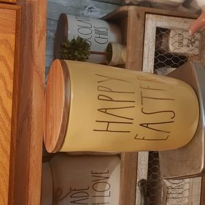 Rae Dunn Yellow Happy Easter Cellar